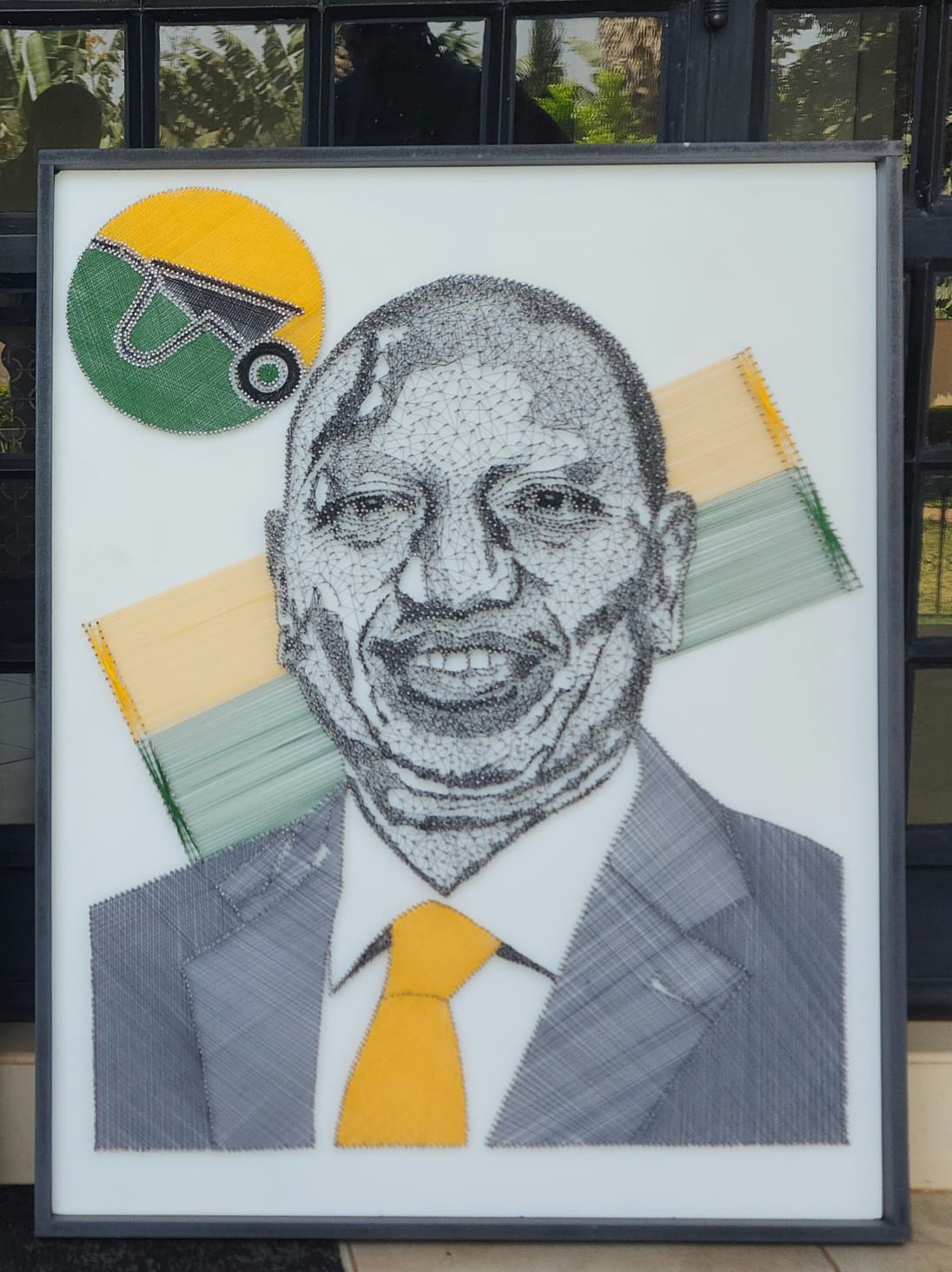 Geometric nail and string portrait of H.E. President William Samoei Ruto, CGH
